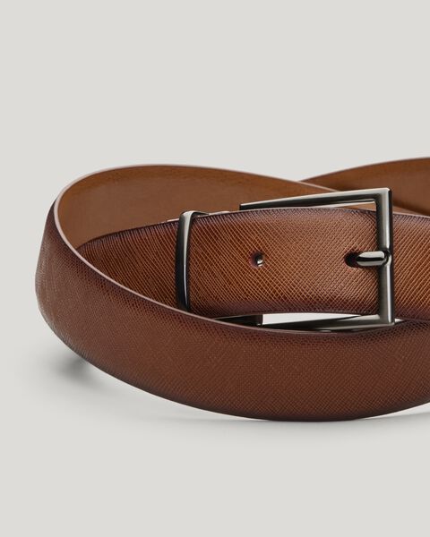 Reversible Leather Dress Belt With Pin Buckle